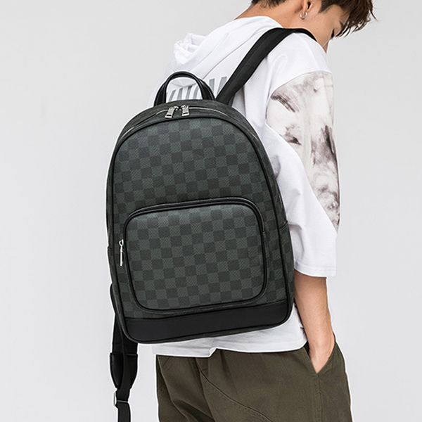 

tidog large capacity american fashion plaid youth computer backpack