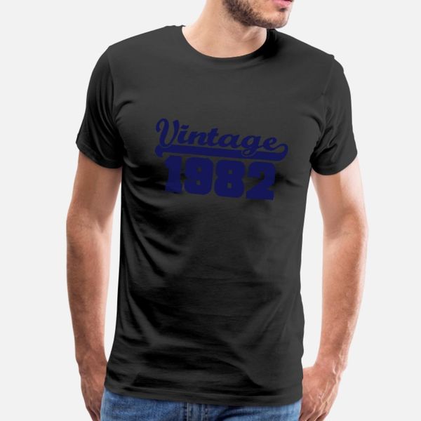 

vintage 1982 t shirt men character 100% cotton size s-3xl clothes fitness comical spring autumn normal shirt, White;black