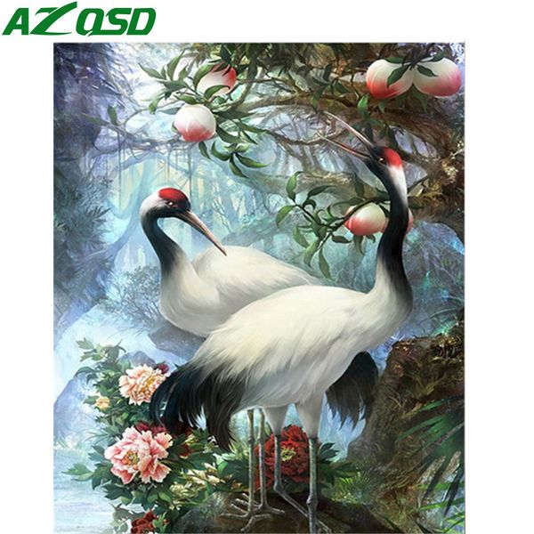 

azqsd краски по количеству crane canvas картина наборы для декора главной картины масла числа animlal на холст набор расписанных подарки