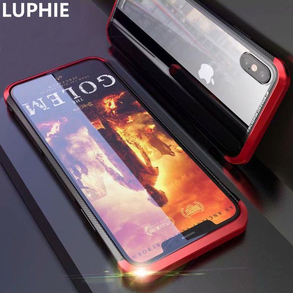 

cgjxswholesale for iphone xs max case cover luxury slim hard metal aluminum alloy transparent glass protective back cover for iphone xs