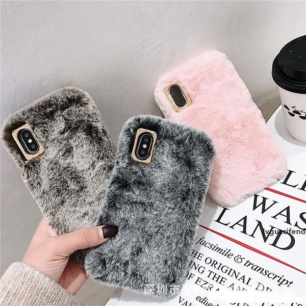 

fashion lady case for iphone xs max xr x 11 pro gift tpu case furry fluffy warm cover for iphone 6 6s 7 8 plus soft phone case
