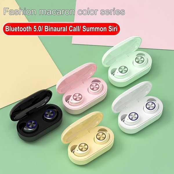 

cgjxsmacaron tws 5 .0 bluetooth wireless earphone touch handsstereo wireless bluetooth headphone earbuds with mic charging box