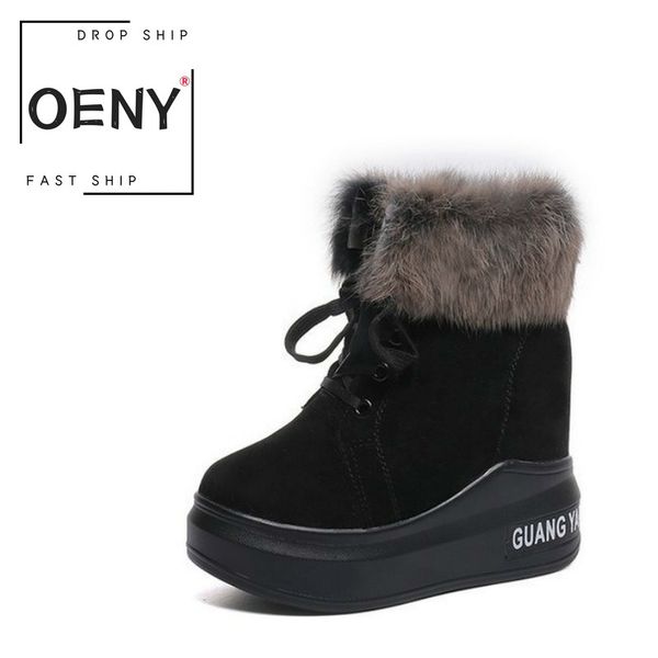 

женские сапоги обувь внутренняя высота suede бархатная теплота boots женская обувь женская комфортная пинетки botas de mujer, Black