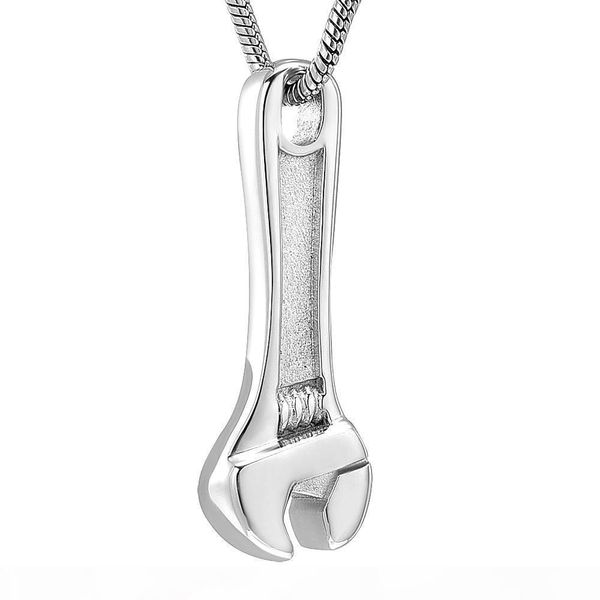 

ijd10528 silver wrench stainless steel cremation pendant necklace small souvenir for ashes urn memorial keepsake necklace jewelry
