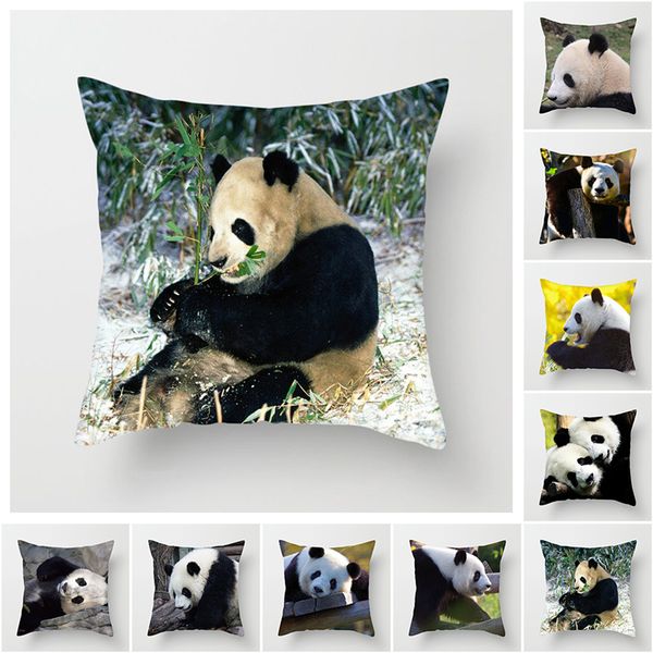 

fuwatacchi panda printed cushion cover animal pillow cute cover decorative pillows for home sofa 2020 45*45cm