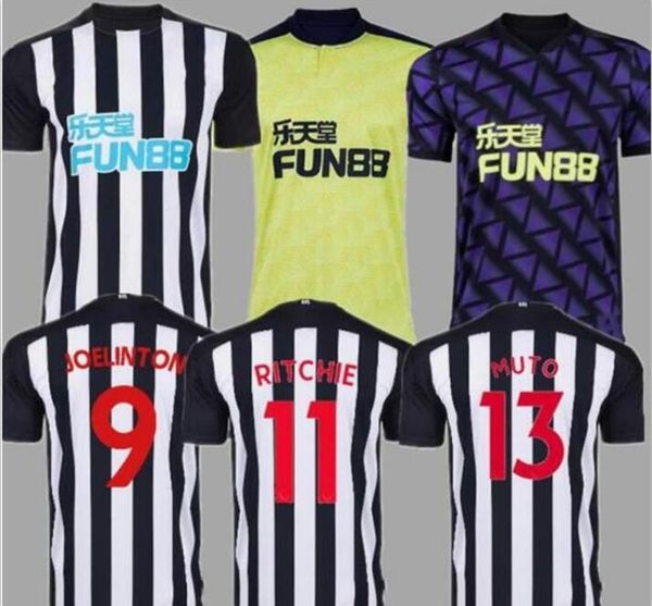 

2021 castle united soccer jerseys home black 20 21 men soccer shirts away yellow #9 rondon #11 ritchie third customized football uniforms, Black;gray