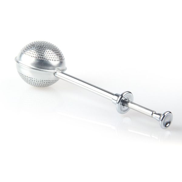 

convenient ball shaped stainless steel push style telescopic tea filter