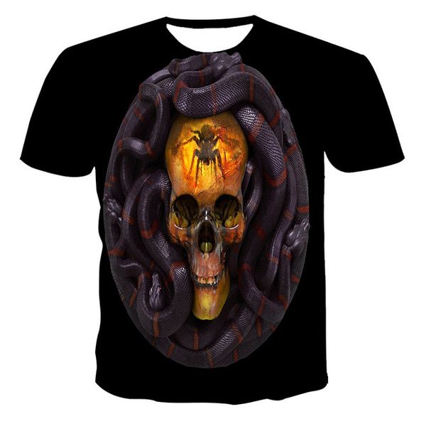 

new creativity skull print the 3d print shirts comics hippie harajuku men clothing