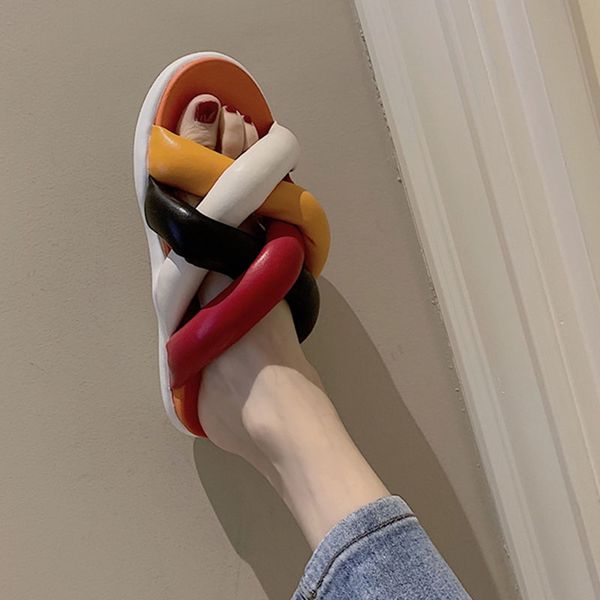 

women outside wild beach slippers shoes woman ladies leisure home travel flip flop spring/summer 2020 women buckle sandals, Black