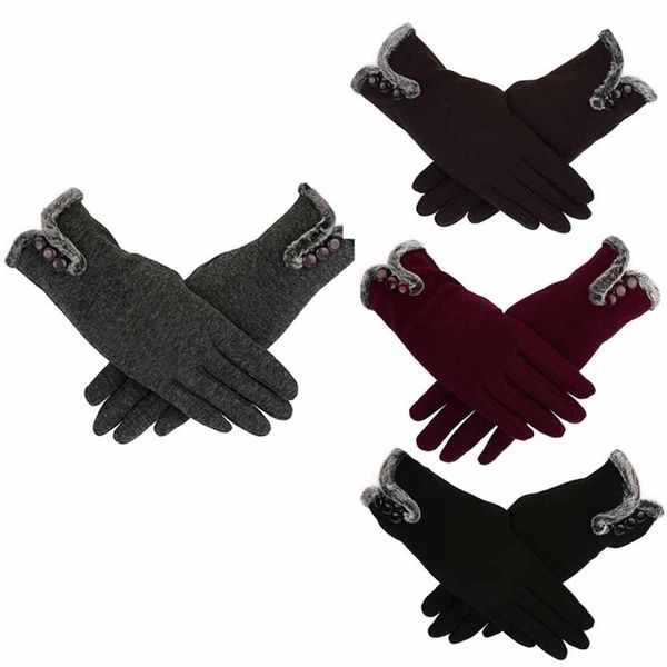 

five fingers gloves women leater waterproof driving full finger touch screen glove hand guantes eldiven handschoenen 40fe14, Blue;gray