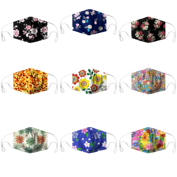 

face mask parent-cartoon animal watermelon flower printed dust washable mouthmask prective fashion shield#579, Black