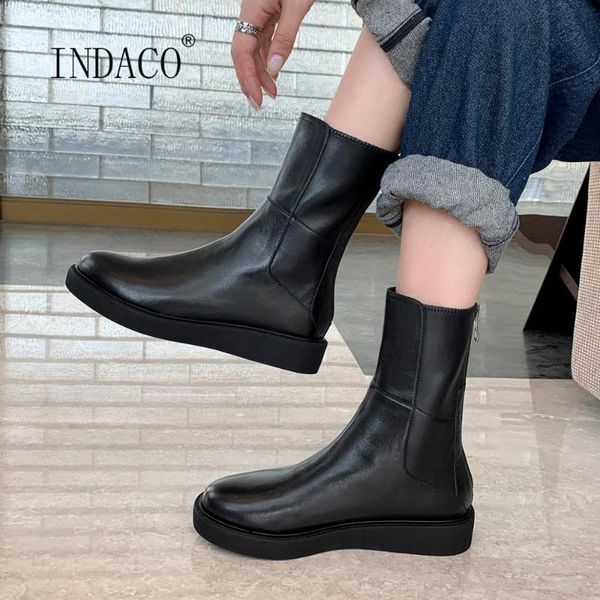 

women winter boots black boots genuine leather flat warm shoes women short