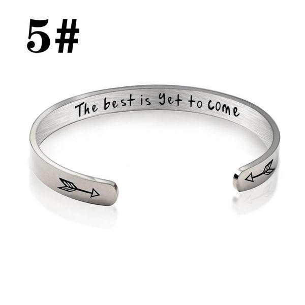 

4mm width surface bangles for women men coordinate stainless steel inspirational keep going bangles jewelry gifts, Black