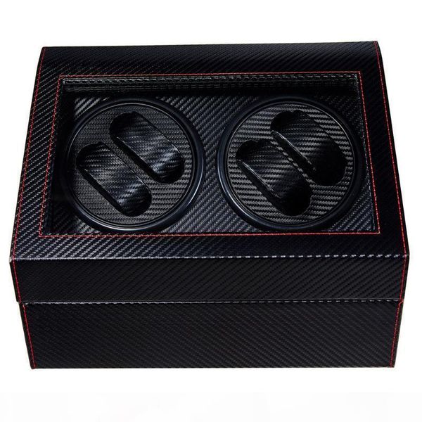 

4 + 6 high end автоматические часы winder boxwatches хранения ювелирных изделий держатель дисплея кожа pu часы box сверхтихий motor шейкер b, Black;blue