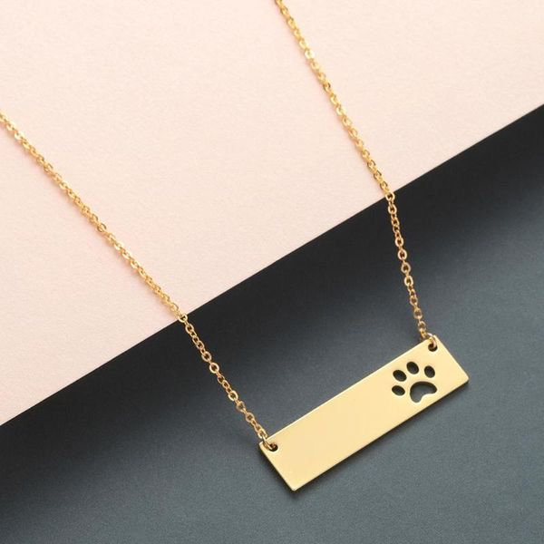 

10pcs stainless steel print bar necklace animal lovers, jewelry, Silver