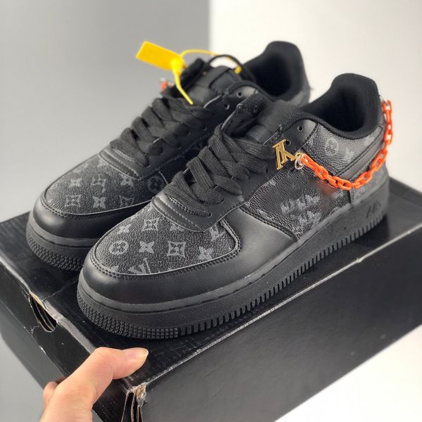 

new custom 1 low time out black air one utility orange men running shoes forces sneakers trainers 1s sports skate shoes size 36-45