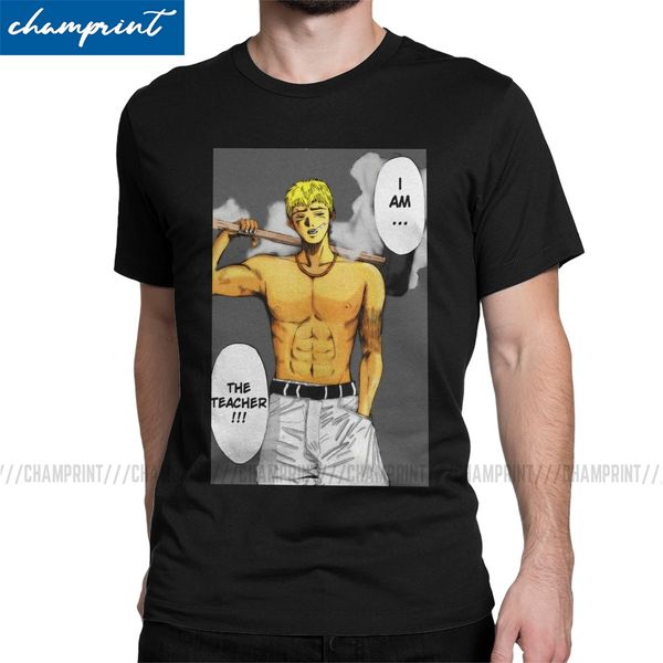 

gto t shirts men pure cotton vintage t-shirt crew neck great teacher onizuka japan manga tee shirt short sleeve clothing printed