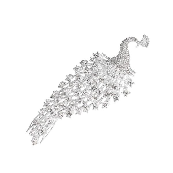 

peacock bridal hair comb for wedding crystal bridal hair pieces bridesmaids gift, Golden;silver