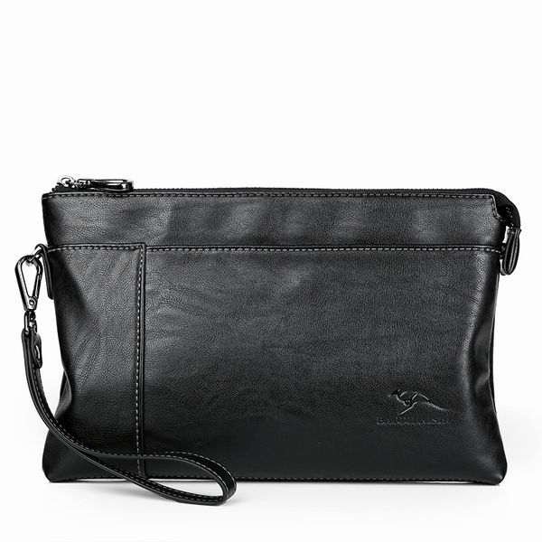 

men's wallet men long purse wallet male clutch bag pu leather zipper men business envelope coin purse, Red;black