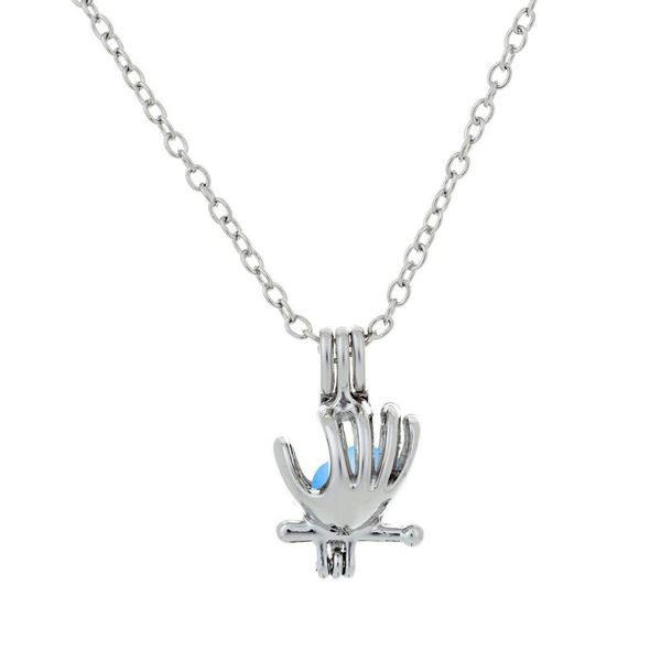 

gothic luminous glowing necklace claw shaped halloween pendant necklace for yoga prayer jewelry, Silver