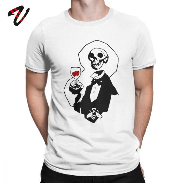 

humor t-shirt for men skeleton head hellboy christmas gift cotton t shirt short sleeve tees plus size clothes mexico skull