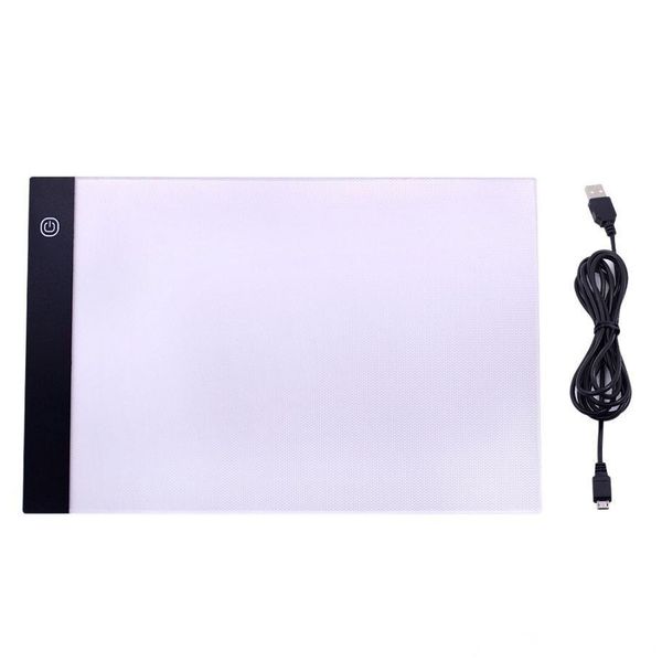 

newly portable a4 led light box drawing tracing tracer copy board led light pad panel copyboard with usb cable for artist animation