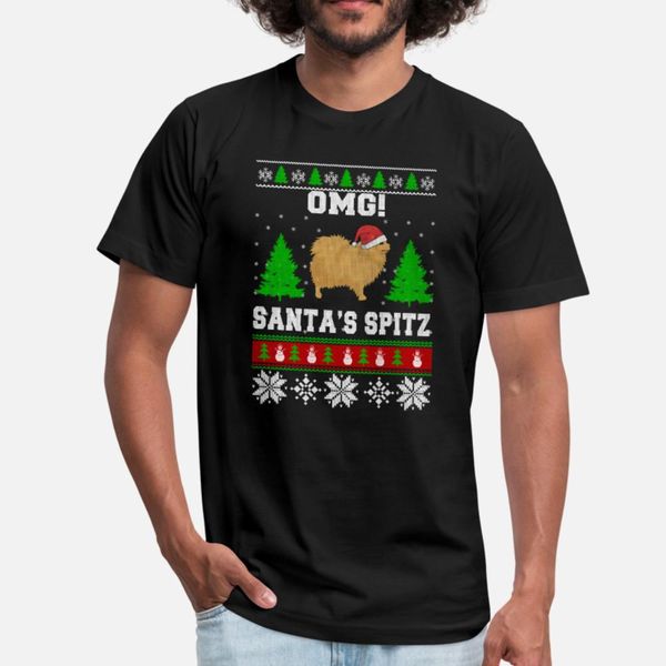

omg santa s spitz bes for spitz lover t shirt men designer short sleeve o neck male crazy funny casual spring unique shirt