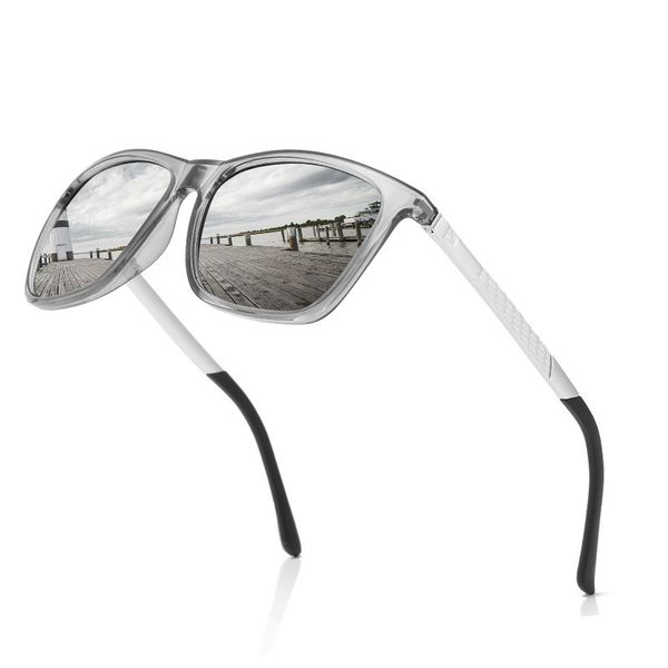 

classic polarized sunglasses men women driving glasses square frame vintage sun glasses male goggle uv400 gafas de sol, White;black