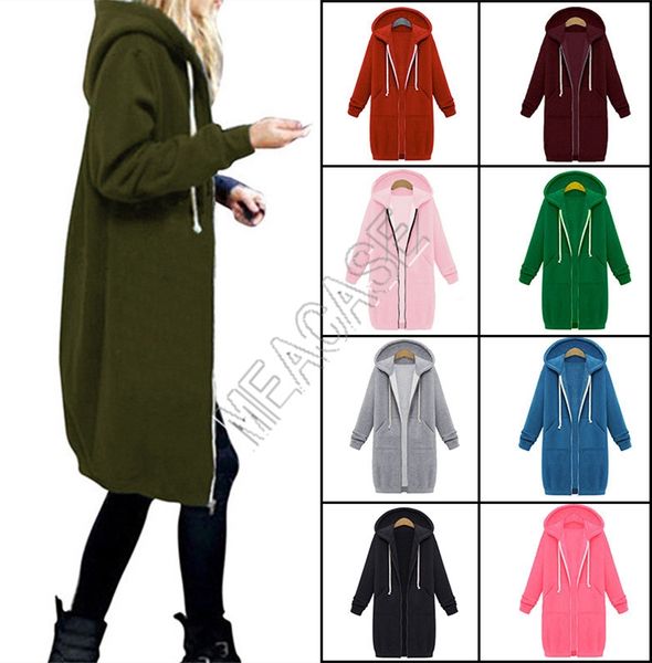 

woman overall clothes designer hooded long sleeved fleece sweater oversize fall winter women mid-length zipper jacket coat d82606, White