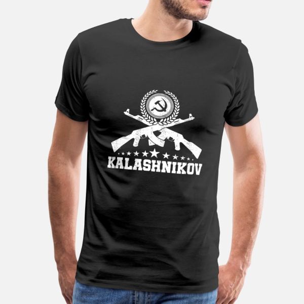 

soviet kalashnikov ak 47 ussr russian gun t shirt men create tee shirt round neck clothing graphic basic spring family shirt