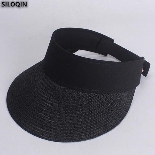 

siloqin new women's hat summer fashion outdoor sun hats adjustable size elegant simple empty-cap brands snapback sunhat tide, Blue;gray