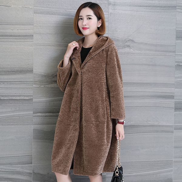 

women wool coat autumn hooded warm thick wool trench coat female long parkas manteau femme lx1946, Black