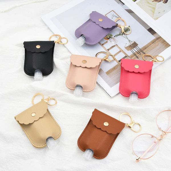 

fashion keychain portable squeeze bottle empty leakproof plastic travel bottle for hand sanitizer with keychain new, Silver
