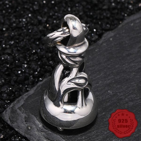 

925 sterling silver pendant fashion personality wild retro simple student style flower bud bell shape to send lover 2019 new hot