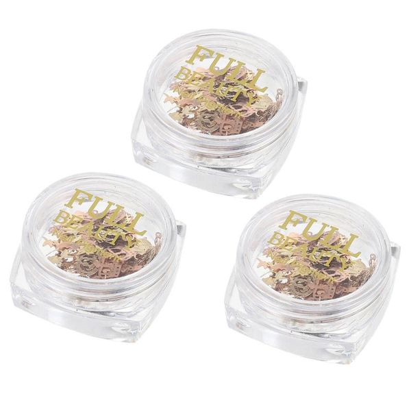 

nail glitter 3 boxes creative manicure stickers pumpkin bats shape sticker patches, Silver;gold