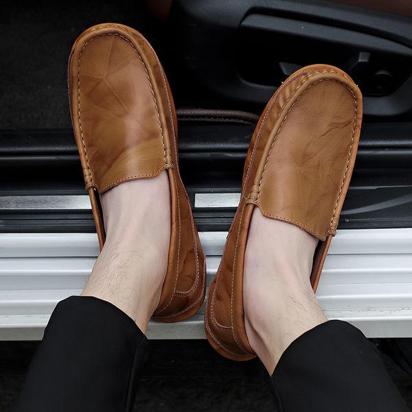 

leather mens cuero informales sapatos para casual de mens breathable shoes sneakers spring black man causal flat genuine