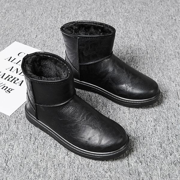 

snow boots winter plus velvet warm new thi mian bao xie northeast short boots cotton winter shoes cotto lady shoes -40, Black