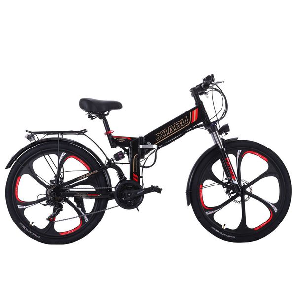 

6 spoke magnestium wheel 48v 350w motor e bike 10ah lithium battery mountain electric bike with double disc brake, Silver;blue