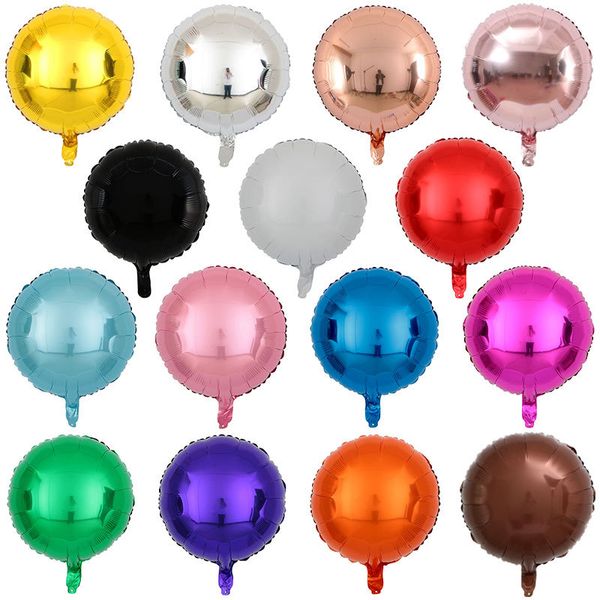 

wholesale 18 inch round balloons 50pcs/lot multicolor aluminium foil birthday balloons wedding party decorations