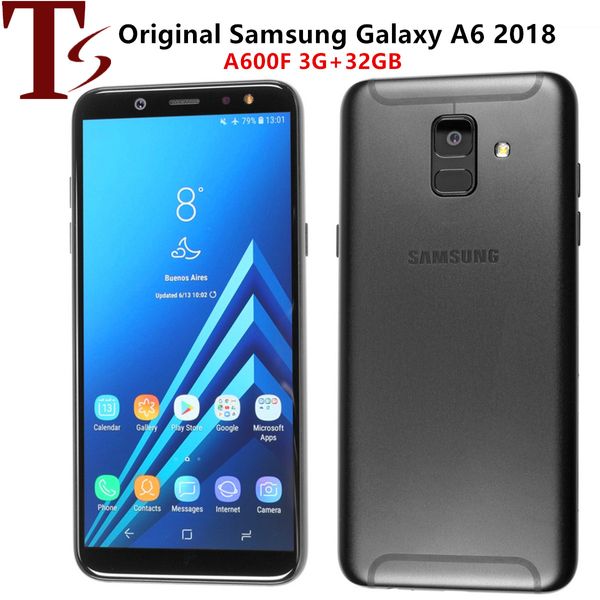 Orijinal Yenilenmiş Samsung Galaxy A6 2018 5.6 inç Octa Çekirdek 3 GB RAM 32 GB ROM 16MP Kamera Unlocked 4G LTE Android Akıllı Telefon