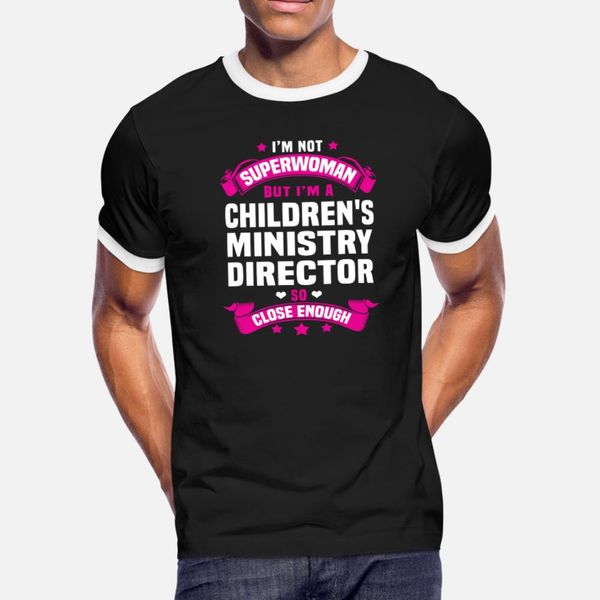 

children's ministry director t shirt men printed short sleeve round neck gents graphic comical summer slim shirt