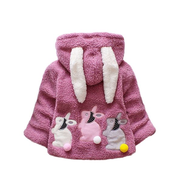 

princess girls rex rabbit jackets plus velvet long-sleeved hooded coats autumn winter new-arrival kids warm outfits c0924, Blue;gray