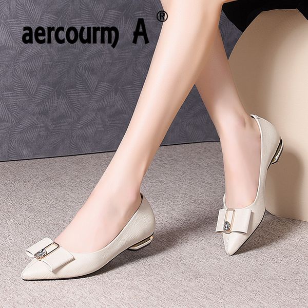 

aercourm 2020 года нового прибытия камня зерно из натуральной кожи для обуви женщины квадратных каблуков обуви палец нога остроконечного офи, Black