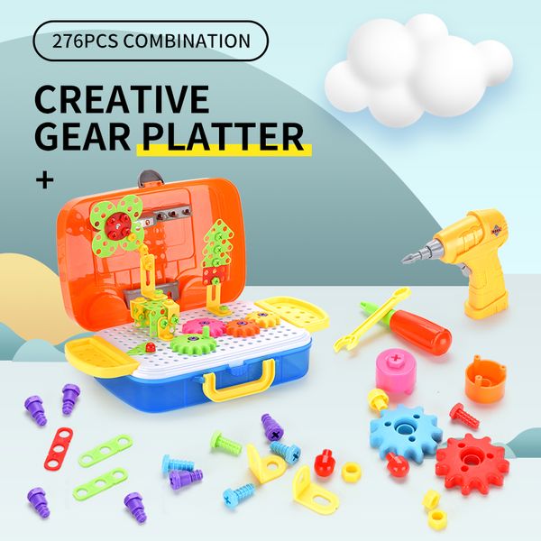 

kid toy 276pcs combination creative portable gear platter interesting early education assembly building block intelligence toys