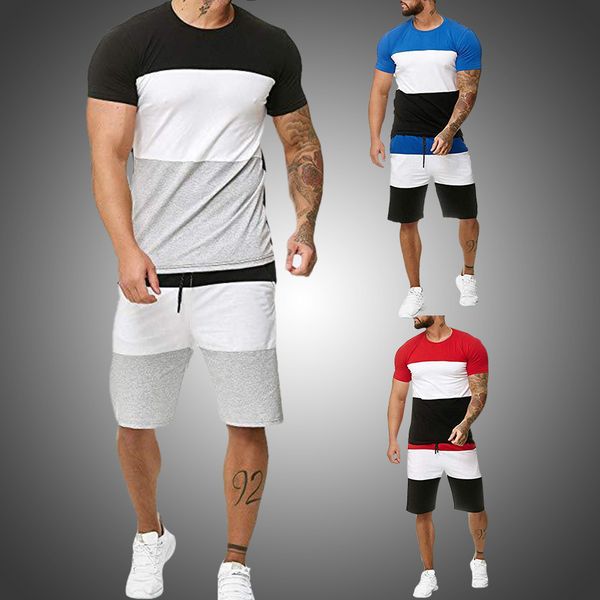 

tracksuit for men summer shorts set short sleeve shirt and shorts casual clothing men sports wear gym clothes men sweat suits, Black;white
