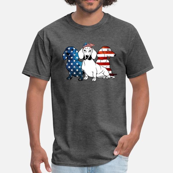 

american dachshund patriotic us flag 4th of july t shirt men designs 100% cotton o neck letter famous basic spring leisure shirt
