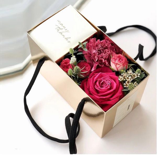 

gift wrap 10pcs portable birthday flowers box paper transparent folding cassette separator flower shop mother's day christmas