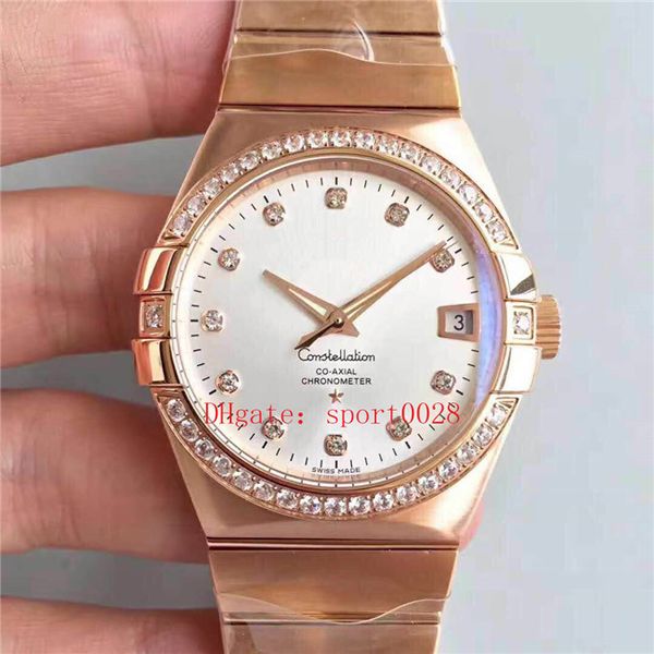 

the new watch of 2020 8500 mechanical movement sapphire glass back design male 38mm sapphire mirror man's watch montre de luxe, Slivery;brown