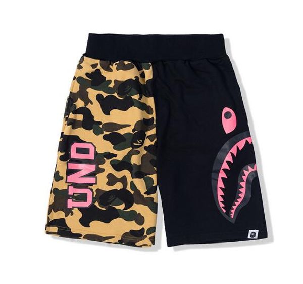 

новый белый камуфляж акулы шорты пара пляж повседневный мужчины женщины брюки горячие бибер мужские акулы печатающая головка камуфляжные шта, Black