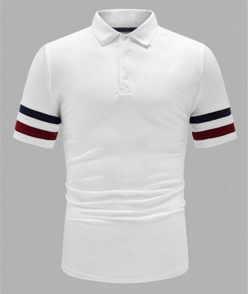 

polos shirts turn down collar solid color men tees hombres polo mans clothing striped summer mens casual, White;black